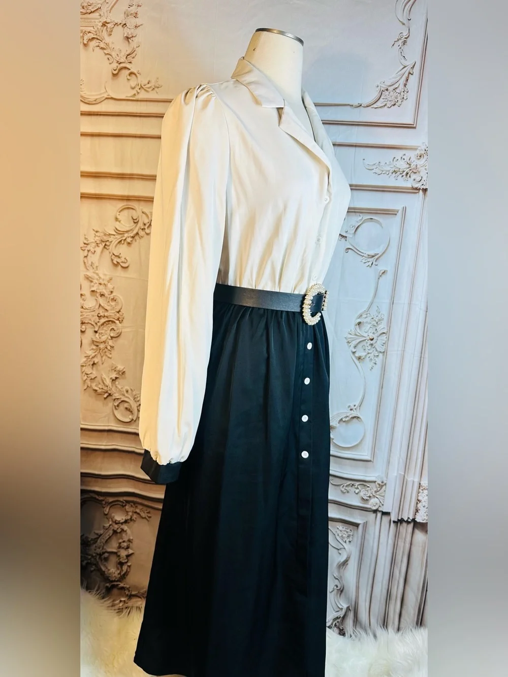 SHEIN Button-Front Maxi Skirt in Dark Green